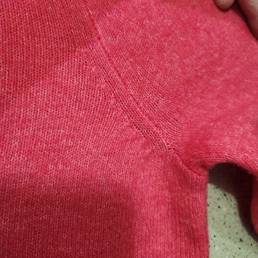 Ann Taylor LOFT Crewneck Sweater Pullover Bright Pink Large Women Spring Light - Picture 10 of 14